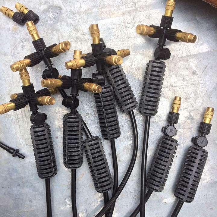 Bộ Béc Treo Phun Sương 5 Hướng Bằng Đồng Bộ Đầy Đủ Tưới Lan, Giàn Treo, Nhà Kính