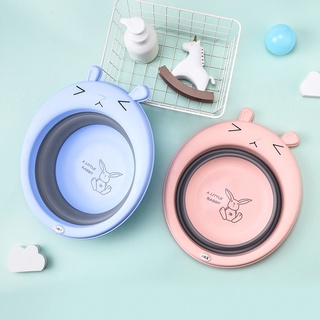 Chậu tắm rửa mặt gấp gọn cho bé silicon hình thỏ đa năng tiện lợi