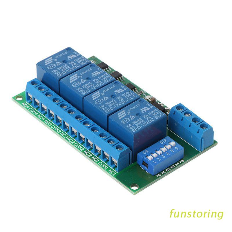 Mô đun rơ le 4 kênh 12V RTU PC UART RS485 PLC LED PTZ | BigBuy360 - bigbuy360.vn