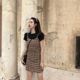ĐẦM SỌC CARO NÂU