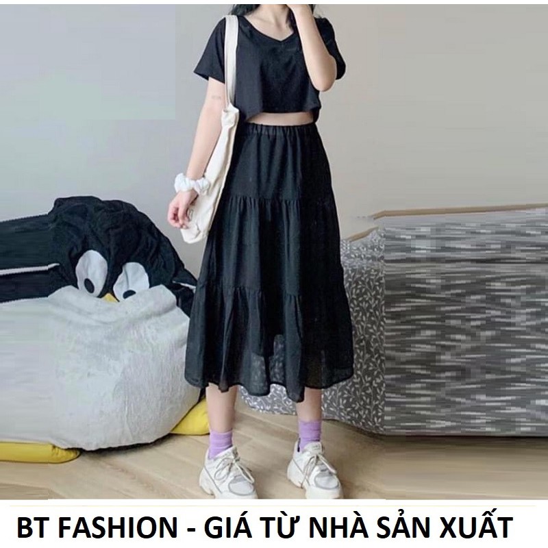 Chân Váy Dài Xòe Voan Duyên Dáng Thời Trang HOT - BT Fashion (3T - Có vải Lót bên trong) + Video, Hình Thật (VA01)
