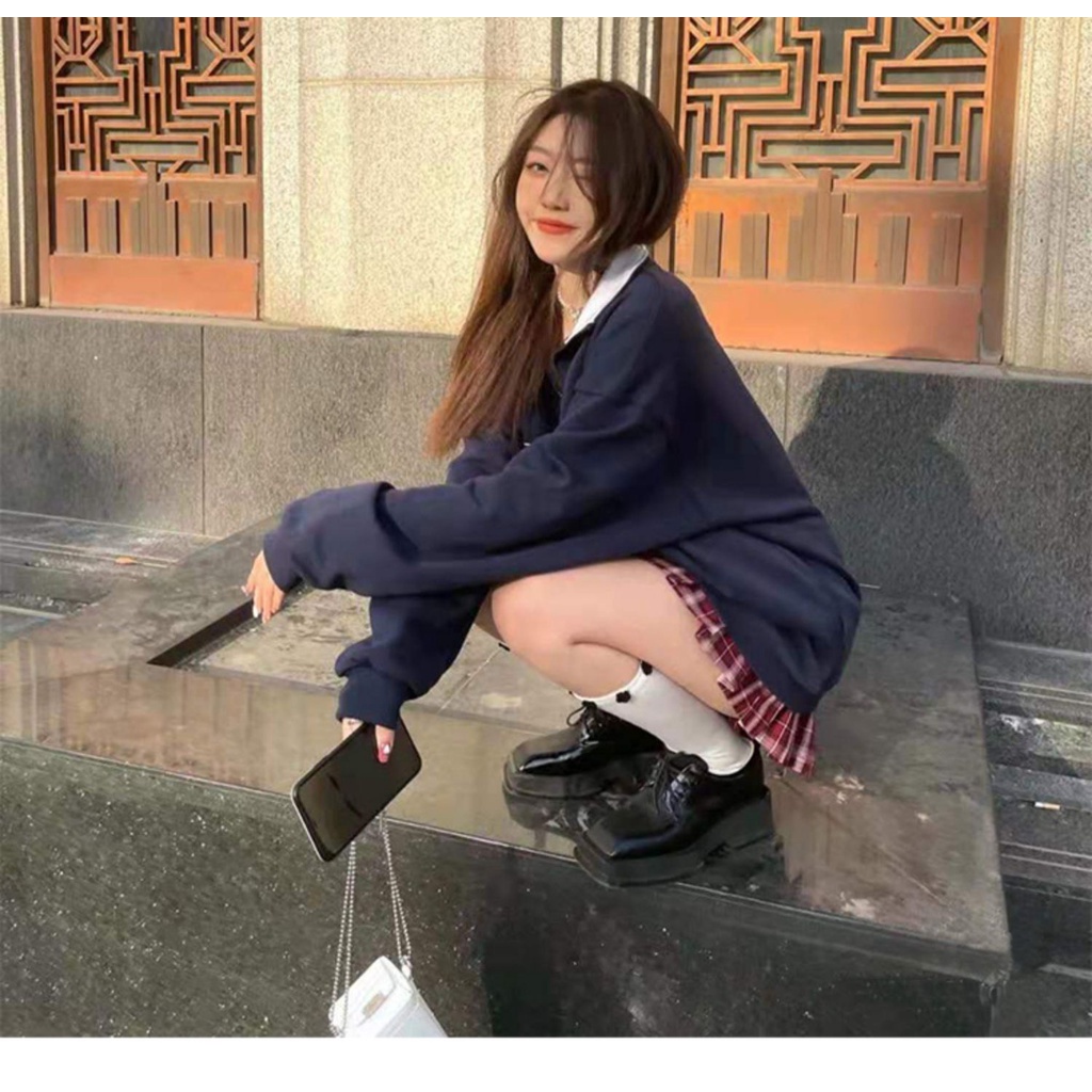 Áo dài tay nữ form rộng Khóa Cổ Chicago 1994 áo sweater nữ chất nỉ ngoại mềm mịn G062