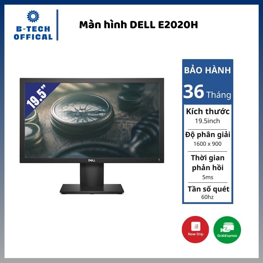 Màn Hình Dell E2020H 19.5INCH/ 1600 x 900/ VGA/ DP/ LED/ BLACK/ 3Yrs Bảo Hành 36 Tháng