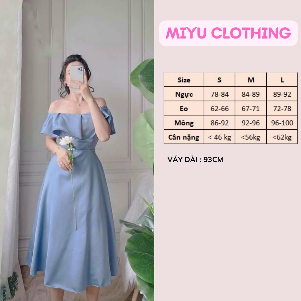 Váy dự tiệc cưới đầm trắng trễ vai bèo thiết kế đỏ xanh cao cấp đi chơi ăn tiệc đẹp sang trọng MiyuClothing
