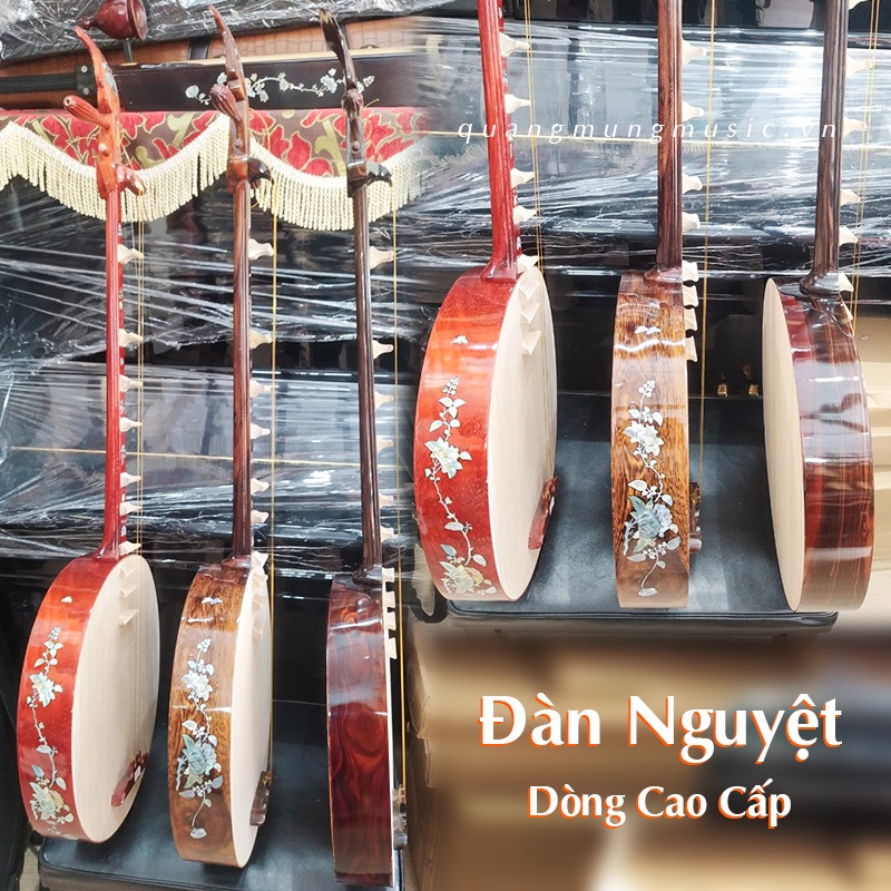 Đàn Nguyệt Gỗ Hương - Gỗ Mun Cao Cấp Chất Lượng - Tặng Bao Da + Móng gảy