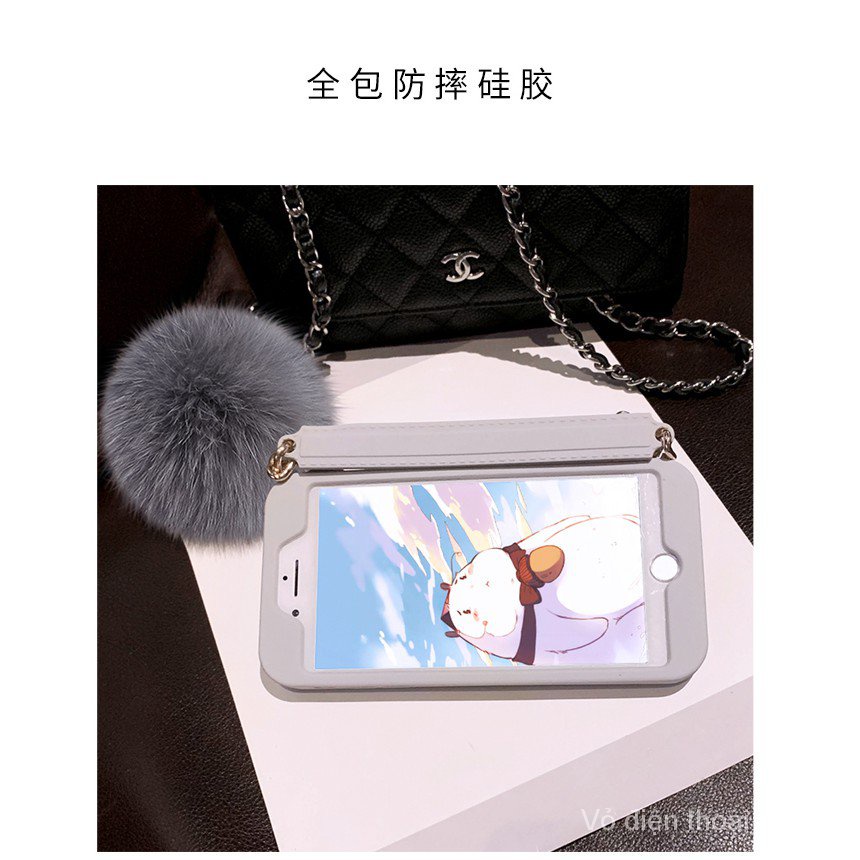 Ốp điện thoại silicon mềm kiểu ví đựng tiền xu có dây đeo thích hợp cho Apple iPhone 8 plus 12 pro xs max 11 12