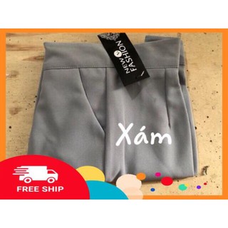 Quần ống rộng lưng cao khóa sườn dáng dài vải tuyết mưa vitex nhiều màu