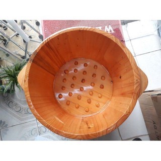 Chậu gỗ ngâm chân có hạt massage cao cấp
