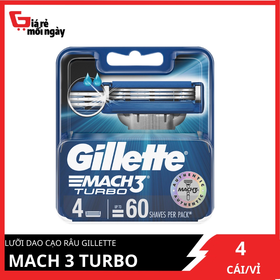 [NEW] Lưỡi dao cạo râu Gillette Mach 3 Turbo bộ 4
