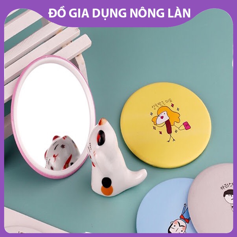 Gương mini cầm tay dễ thương phong cách Hàn Quốc, gương trang điểm NL Shop