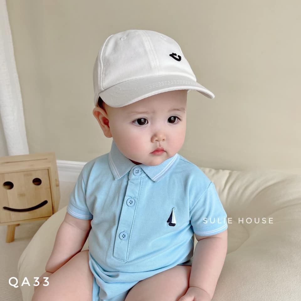 Body chip sơ mi cộc tay có cổ - QA33 (k kèm mũ tất)