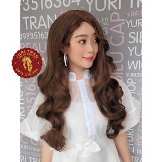 Tóc bộ siêu cấp YuriTran (sóng nước mái dài vàng rêu)