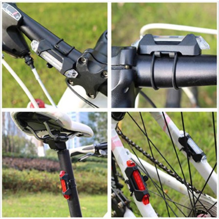 Globetrotter【COD & Hàng sẵn sàng】Đèn USB gắn phía sau xe đạp leo núi chống thấm nước có thể sạc lại cảnh báo an toàn