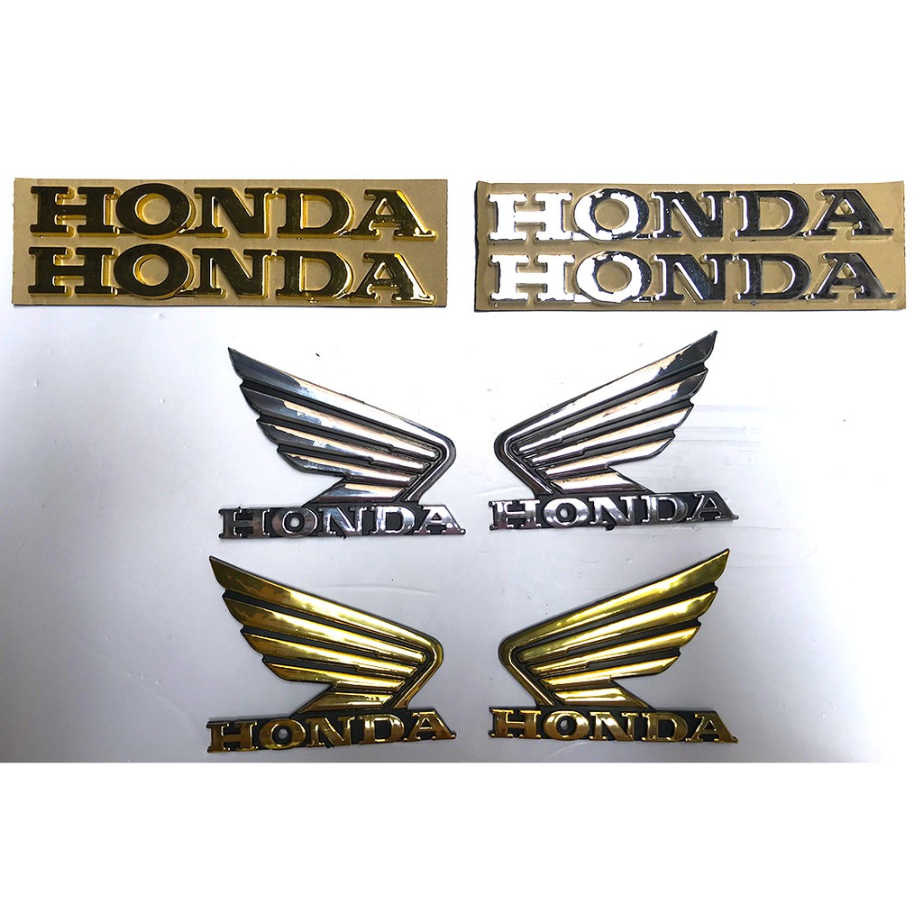 TEM logo cánh chim chữ Honda cực đẹp - màu vàng và trắng - 3T Racing