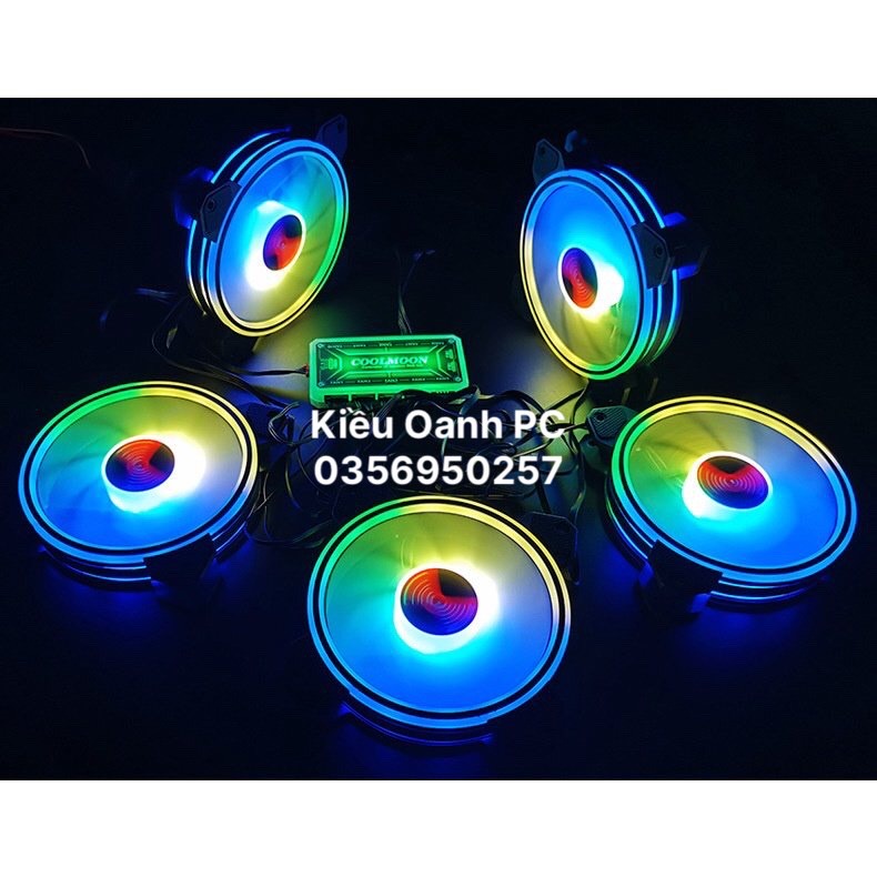 Quạt tản nhiệt Fan Led Coolmoon M1 - Led RGB Dual Ring  - Đồng Bộ Hub Coolmoon