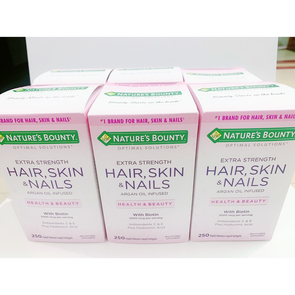 Viên uống hỗ trợ đẹp da móng tóc Nature’s Bounty Hair Skin Nails 250 viên | BigBuy360 - bigbuy360.vn