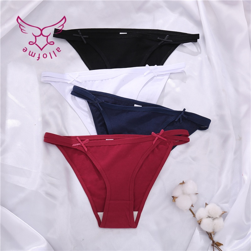[ Mã 12FASHIONSALE1 giảm 10K đơn 50K ] Quần Lót Cotton Lưng Thấp Đính Nơ Thời Trang Quyến Rũ Cho Nữ | BigBuy360 - bigbuy360.vn