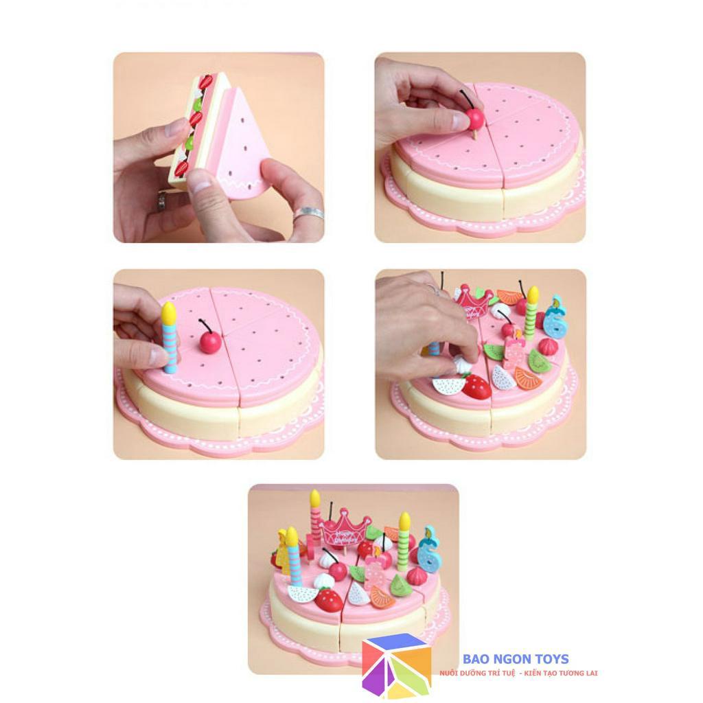 Đồ chơi nhập vai bánh kem sinh nhật giúp bé vui chơi phát triển kỹ năng nhập vai và mở rộng ngôn ngữ BAO NGON TOYS  DG84