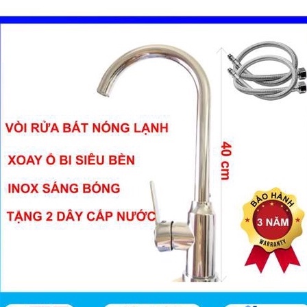 Vòi rửa bát nóng lạnh inox bóng, vòi rửa bát xoay ổ bi cực bền