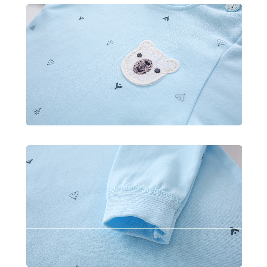 Bộ cotton dài tay thu đông cho bé Trai bé Gái Hàng Quảng Châu xuất Khẩu BDT06