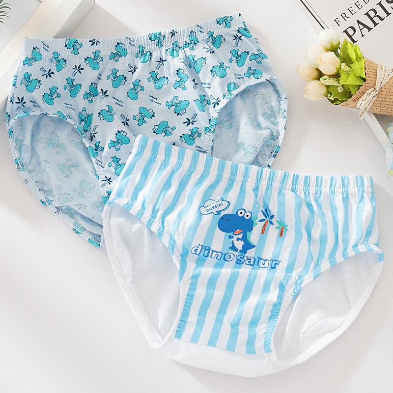 Set 5 quần lót bé trai Hàn Quốc 100% cotton mẫu Khủng Long Con