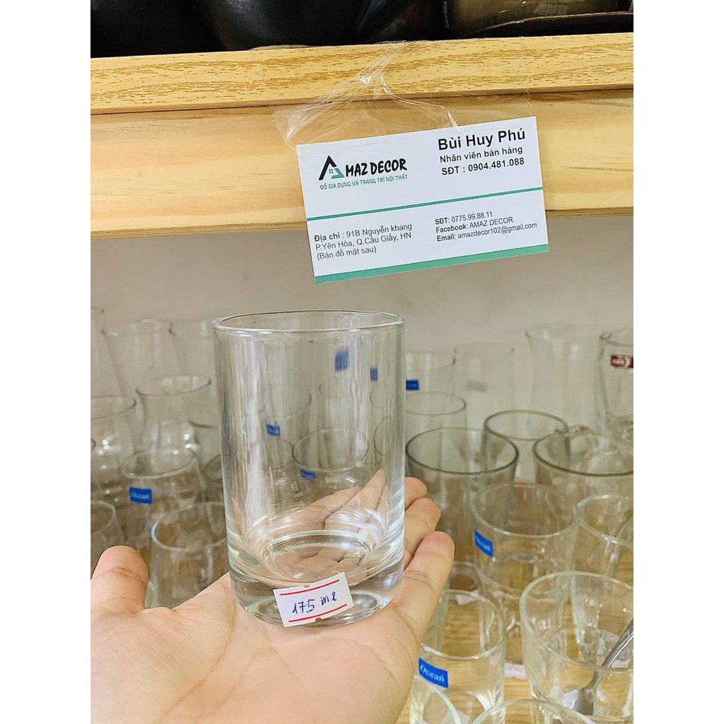 Chính hãng HÀNG thái lan Bộ 6 cốc ly Lùn Đựng sữa chua trân châu trà mời kem cafe thủy tinh Thái Lan 170ml - UG381