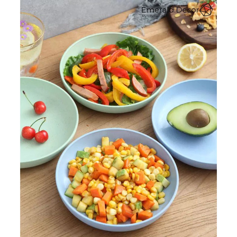 Đĩa nhựa lúa mạch tròn to 20cm, đĩa đựng thức ăn rộng tròn gọn nhẹ | BigBuy360 - bigbuy360.vn