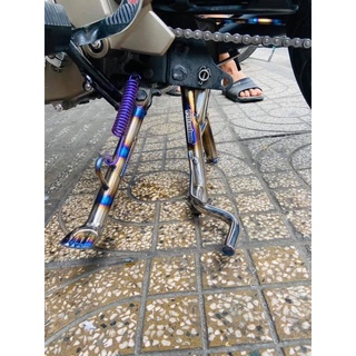 combo  titan chân chống đứng , chân chống nghiêng cho vario 2015-2021 chất liệu titanium 100%