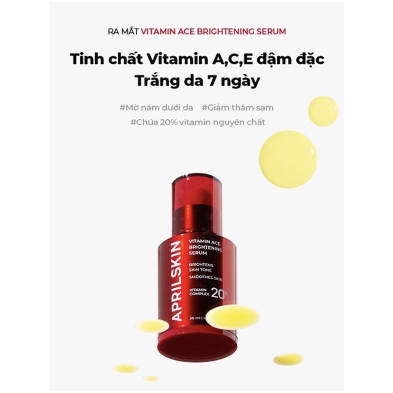 Tinh Chất Dưỡng Sáng Da Chống Lão Hoá Aprilskin Vitamin ACE Brightening serum 30ml