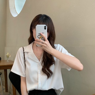 Áo sơ mi nữ cộc tay cổ vest màu trơn pastel - áo sơ mi cộc tay trơn nhiều màu dáng rộng cổ vest nữ