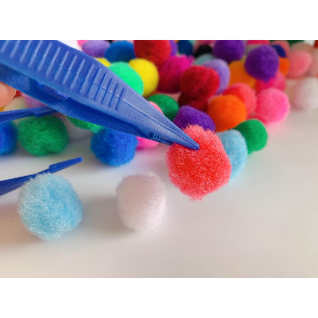 Bộ đồ chơi tập gắp Pompom kèm bát nhựa, bông màu, ly, kẹp giúp bé phát huy sáng tạo