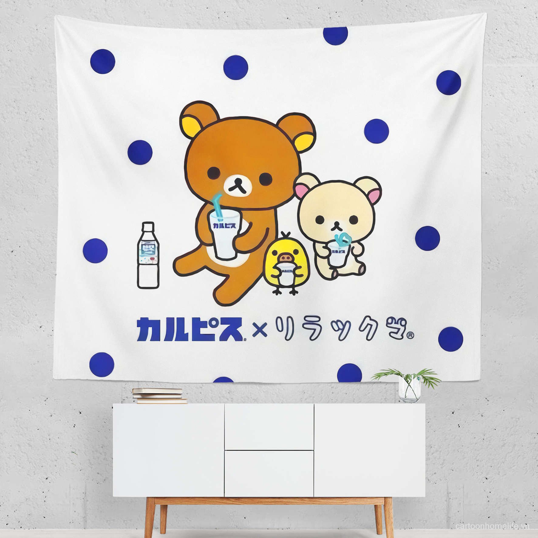 Thảm Treo Tường Trang Trí Hình Chú Chó Rilakkuma