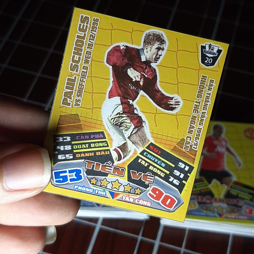 Bộ 36 thẻ cầu thủ bóng đá câu lạc bộ Manchester United mùa giải 2011/2012 kích thước Poca