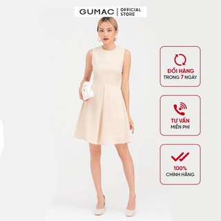 Đầm nữ GUMAC thiết kế xếp ly chiết eo tùng xòe thanh lịch DB768