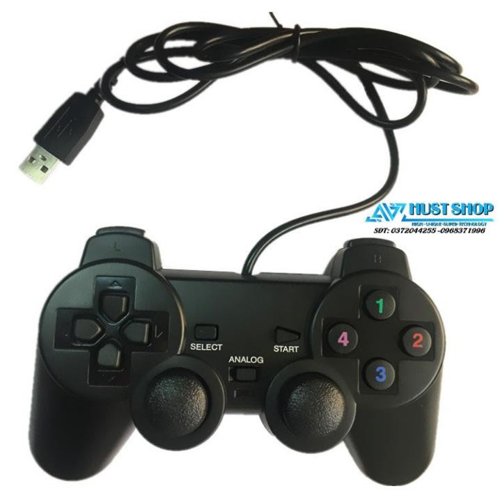 Tay Cầm Chơi Game PS2, PS3, PS4, Game giả lập 4 nút, có dây có rung kết nối USB cho PC / Laptop