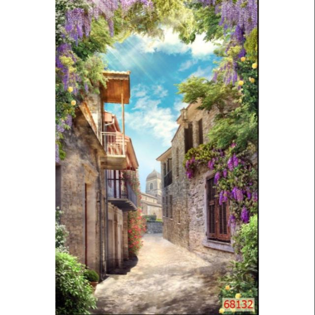 Tranh dán tường 3D quán cafe, trà sữa