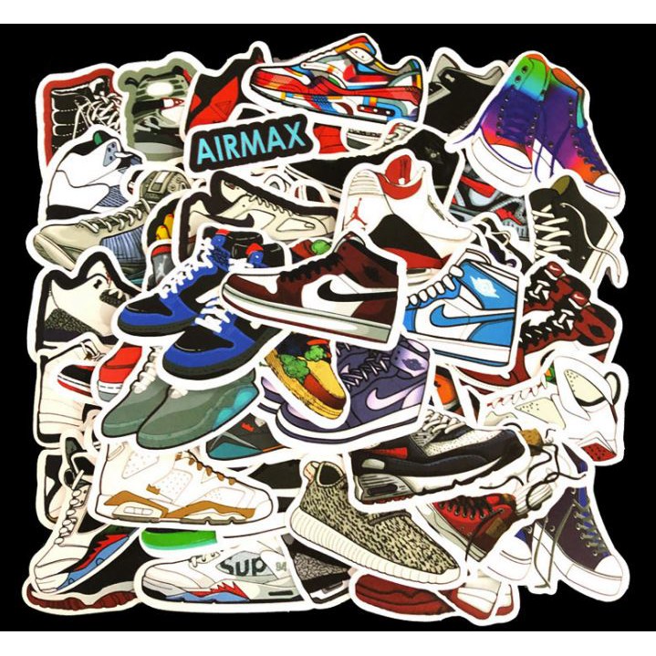 Sticker dán cao cấp CHỦ ĐỀ GIÀY SNEAKER Cực COOL ms#18