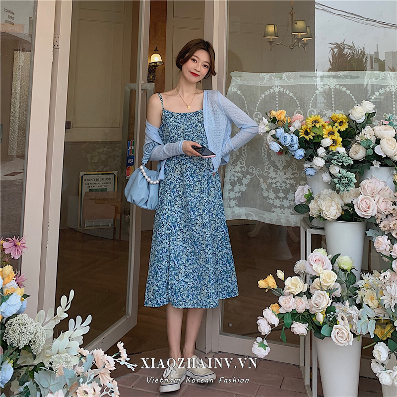 đầm ulzzang Voan Hoa Tay Dài Thời Trang Dành Cho Nữ | BigBuy360 - bigbuy360.vn