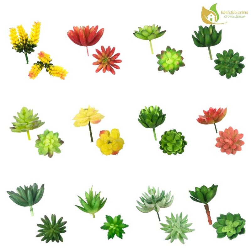 Cây sen đá giả, hoa sen đá mini, cây xương rồng nhân tạo dùng để decor chậu cây, tiểu cảnh trang trí