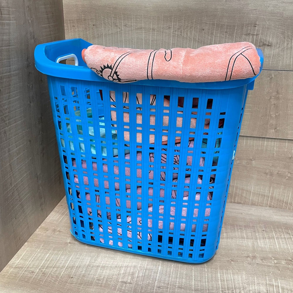 HomeBase SN Plastic Laundry Basket M 710/2 W38.5xD28xH36 Cm Blue