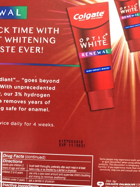 Kem đánh răng Colgate Optic White 116g của Mỹ