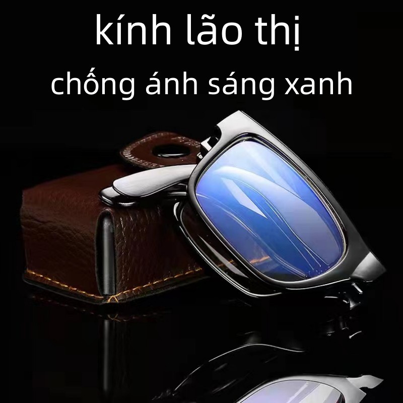Kính lão thị gấp gọn nam nữ giá rẻ, cho đọc sách, viễn thị, chống ánh sáng xanh,tặng kèm khăn lau và Hộp đựng mắt kính