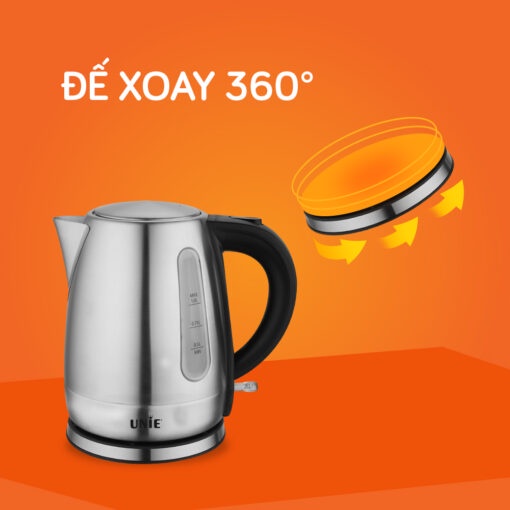 Ấm siêu tốc inox Unie UE-300 dung tích 1 Lít, 1850W - Hàng Chính Hãng