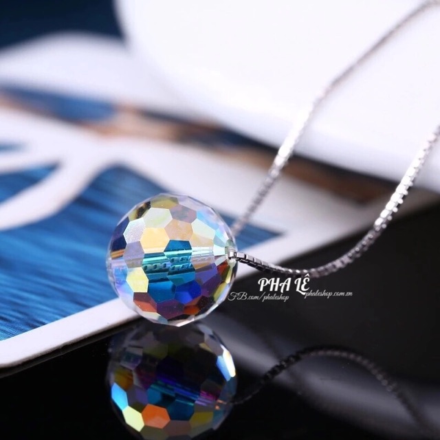 Dây Chuyền Bạc S925 Thiết Kế Với Pha Lê Swarovski Tròn Dát