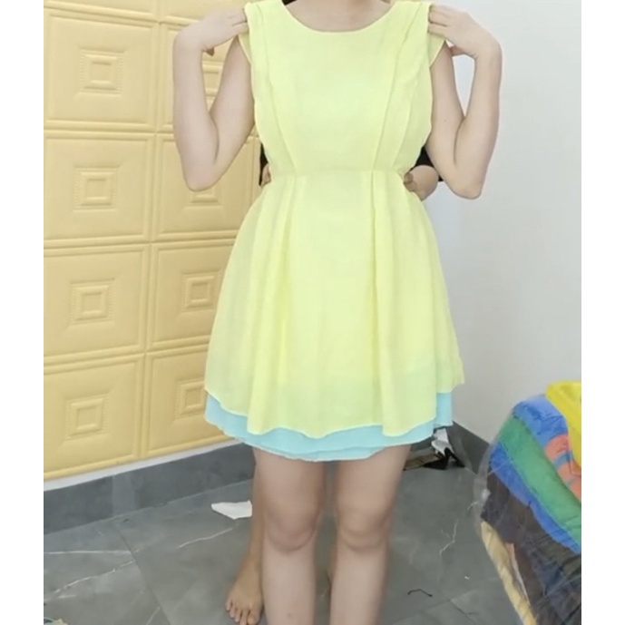 đầm voan phối màu size S