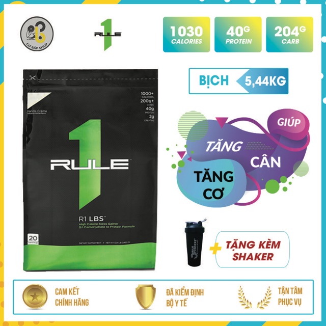 Sữa Tăng Cân - Tăng Cơ R1 LBS Mass Gainer 12Lbs ( 5.4Kg )