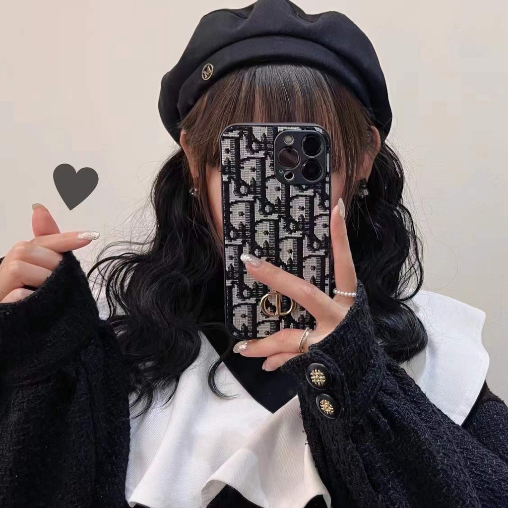 Ốp điện thoại thêu logo DIOR thích hợp cho IPHONE 13 Pro Max I13 13PRO 11 Pro Max 12 Pro Max X Xs Max 7plus 8plus