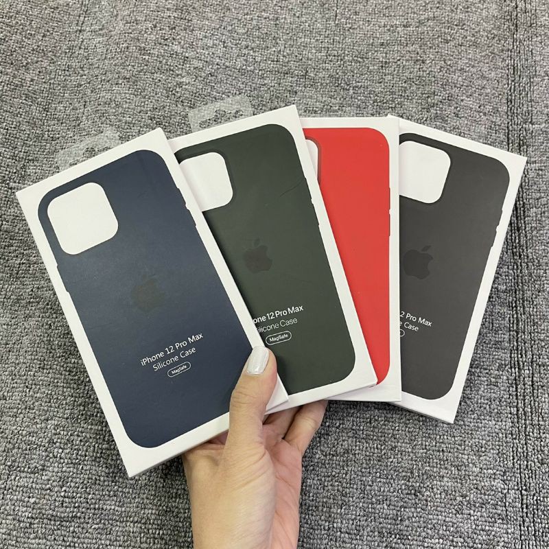 Ốp lưng Silicon Case iPhone 12, 12 Pro, 12 Pro Max chống bám bẩn tích hợp sạc Magsafe siêu xịn ( Chuẩn 1:1 Full Box )