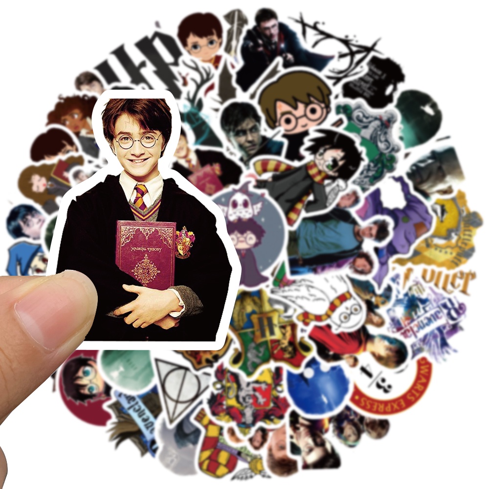 Set 10/50 Sticker Hoạt Hình Harry Potter Dán Trang Trí Đa Năng