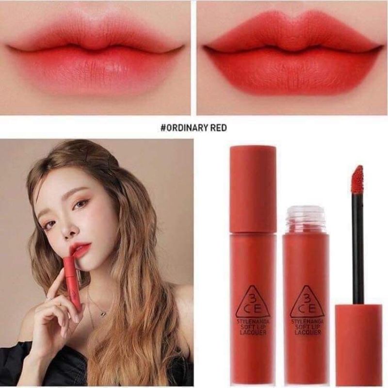 Son kem 3CE Soft Lip Lacquer Ordinary Red